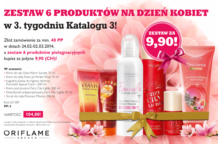 Pakiet 6 produktów pielęgnacyjnych na dzień kobiet Oriflame