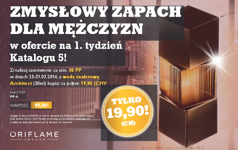 Oferta na pierwszy tydzień katalogu 5 - woda toaletowa Oriflame Architect