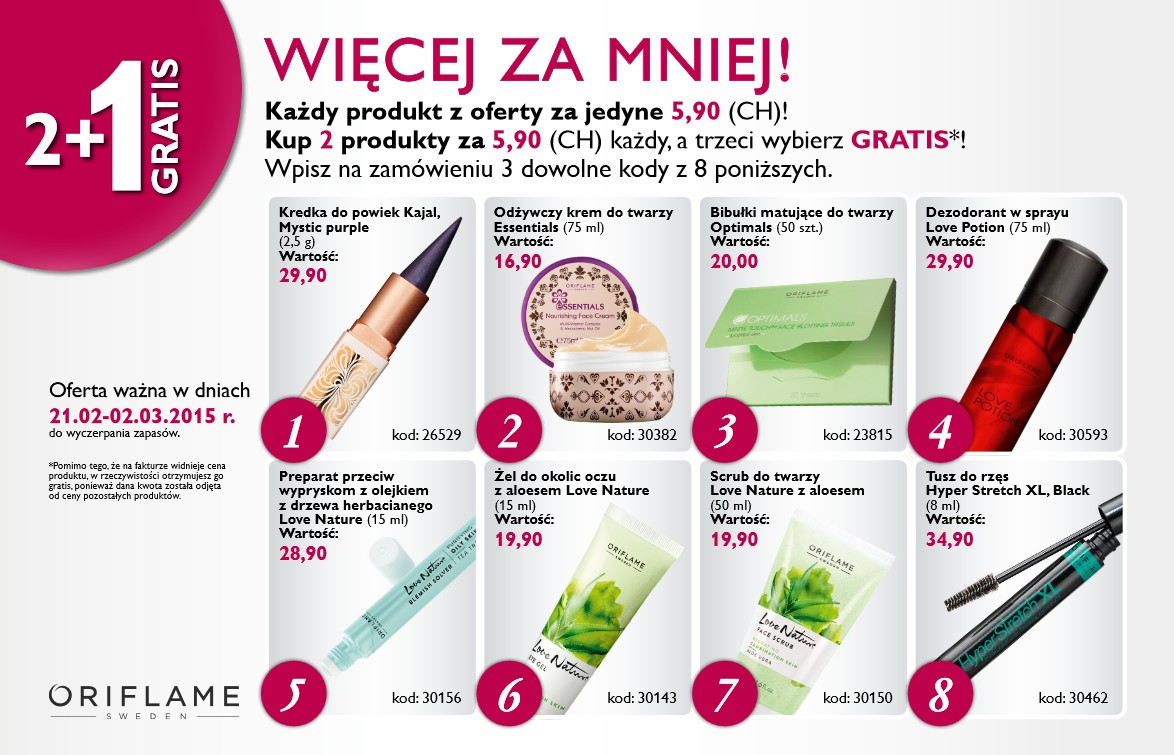 Oferta Oriflame na Dzień Kobiet - Więcej za mniej