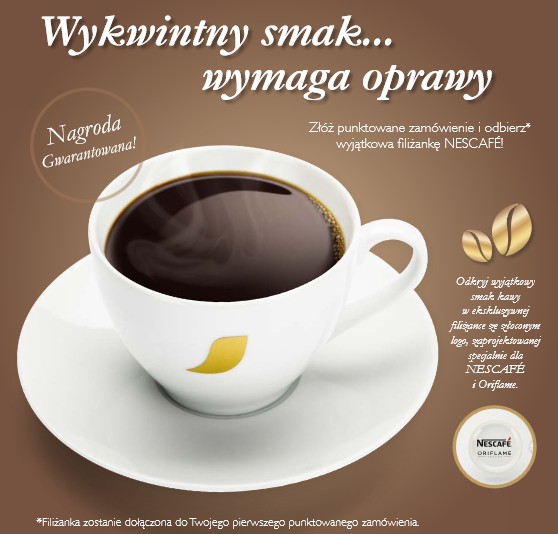 Filiżanka do kawy - nagroda gwarantowana w programie powitalnym Oriflame