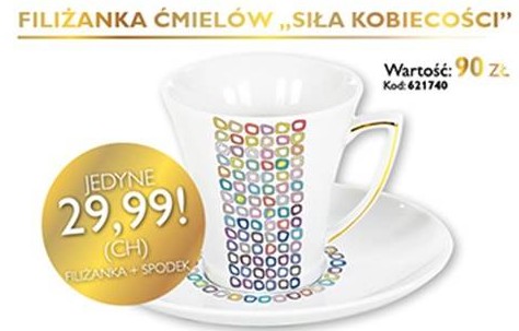 Filiżanka Ćmielów Oriflame na 25 lecie - projekt Anny Dereszowskiej