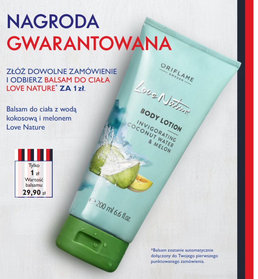 Nagroda gwarantowana w programie powitalnym Oriflame